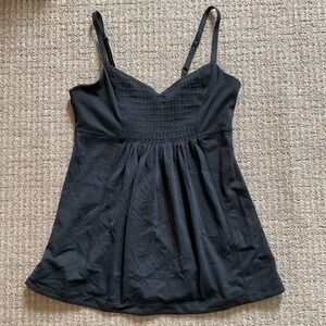 lululemon athletics black tank workout yoga size 8 adjustable straps